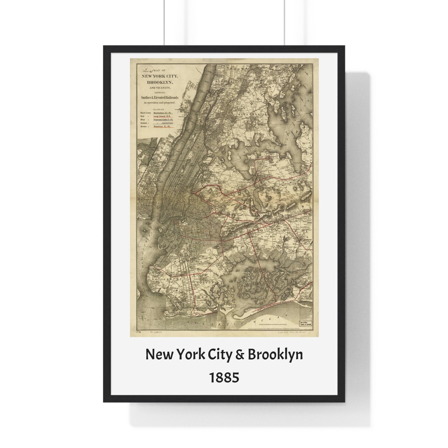 Map of New York City and Brooklyn, 1885