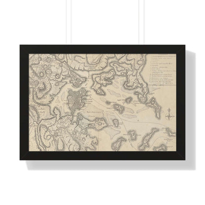 General Washington's Revolutionary Campaign War Map: Defending Boston, 1776 Framed Poster