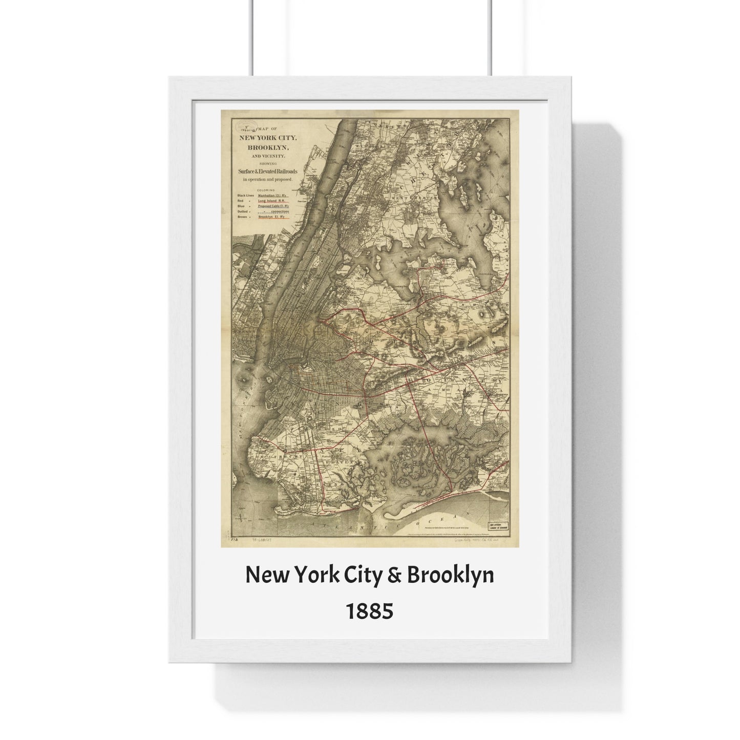 Map of New York City and Brooklyn, 1885