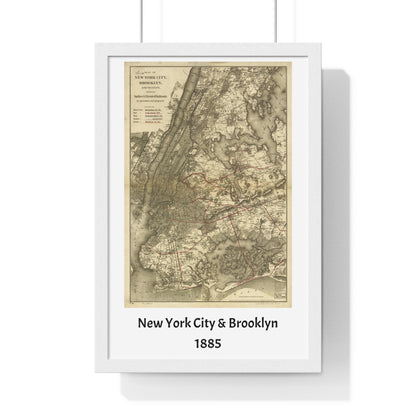 Map of New York City and Brooklyn, 1885