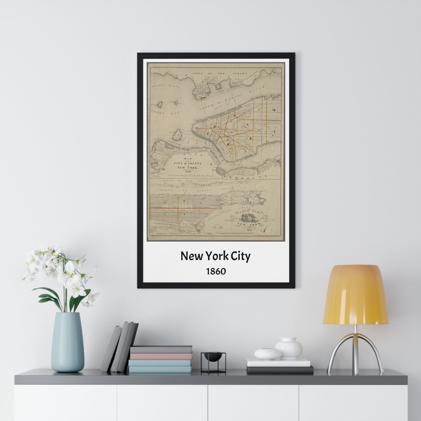 Map of New York City, 1860