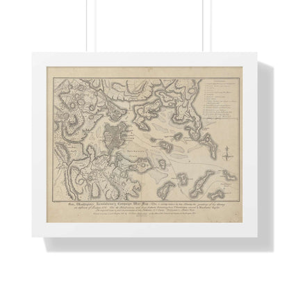 General Washington's Revolutionary Campaign War Map: Defending Boston, 1776 Framed Poster