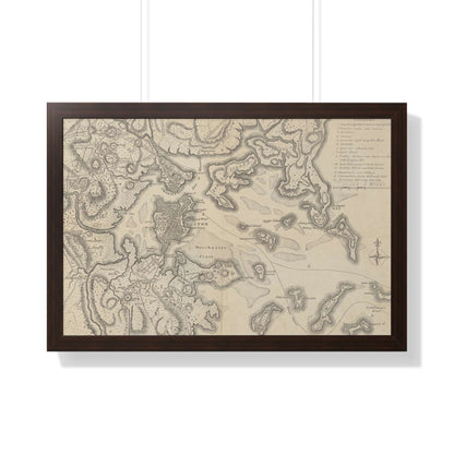 General Washington's Revolutionary Campaign War Map: Defending Boston, 1776 Framed Poster