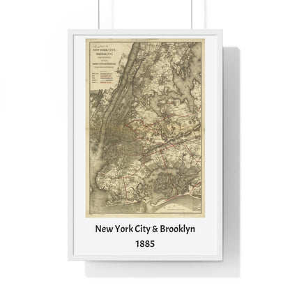 Map of New York City and Brooklyn, 1885