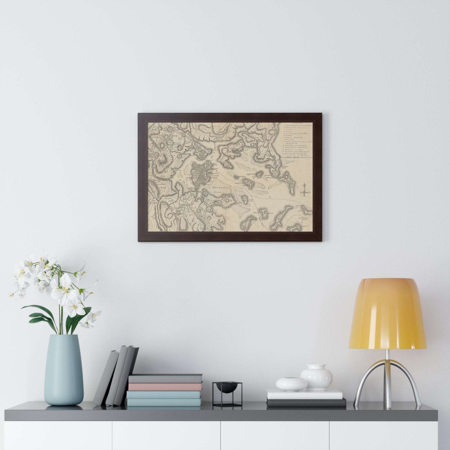 General Washington's Revolutionary Campaign War Map: Defending Boston, 1776 Framed Poster