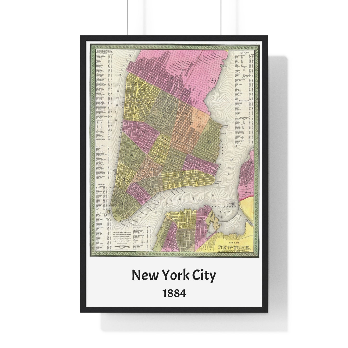 Map of New York City, Mitchell Map, 1848