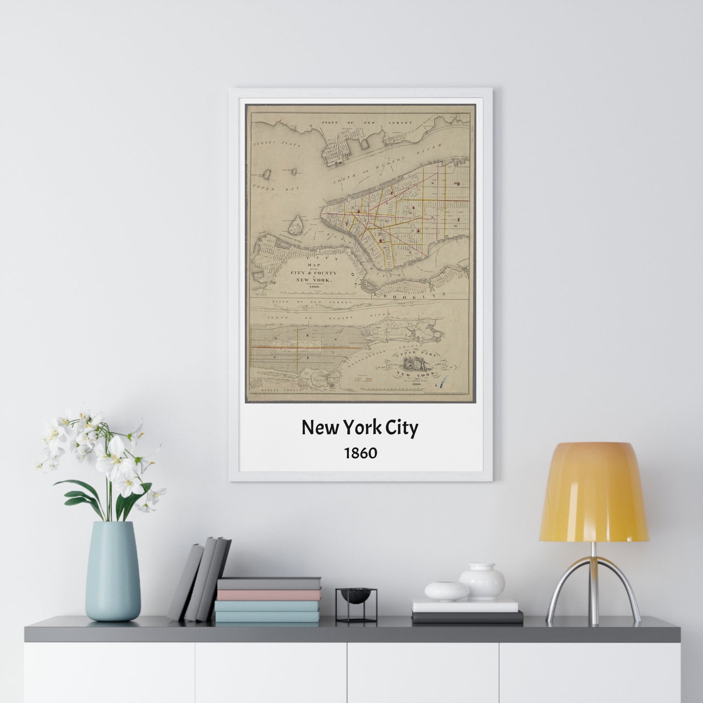 Map of New York City, 1860