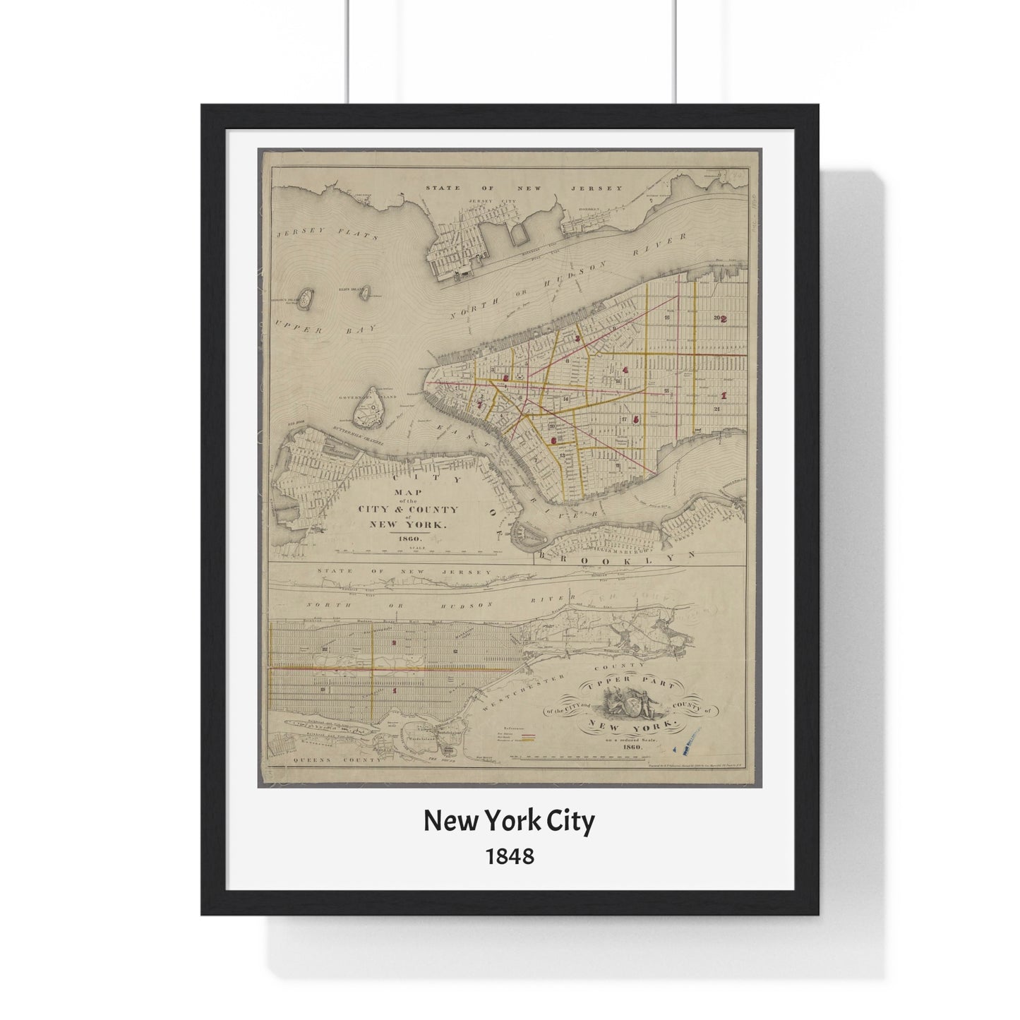 Map of New York City, 1860