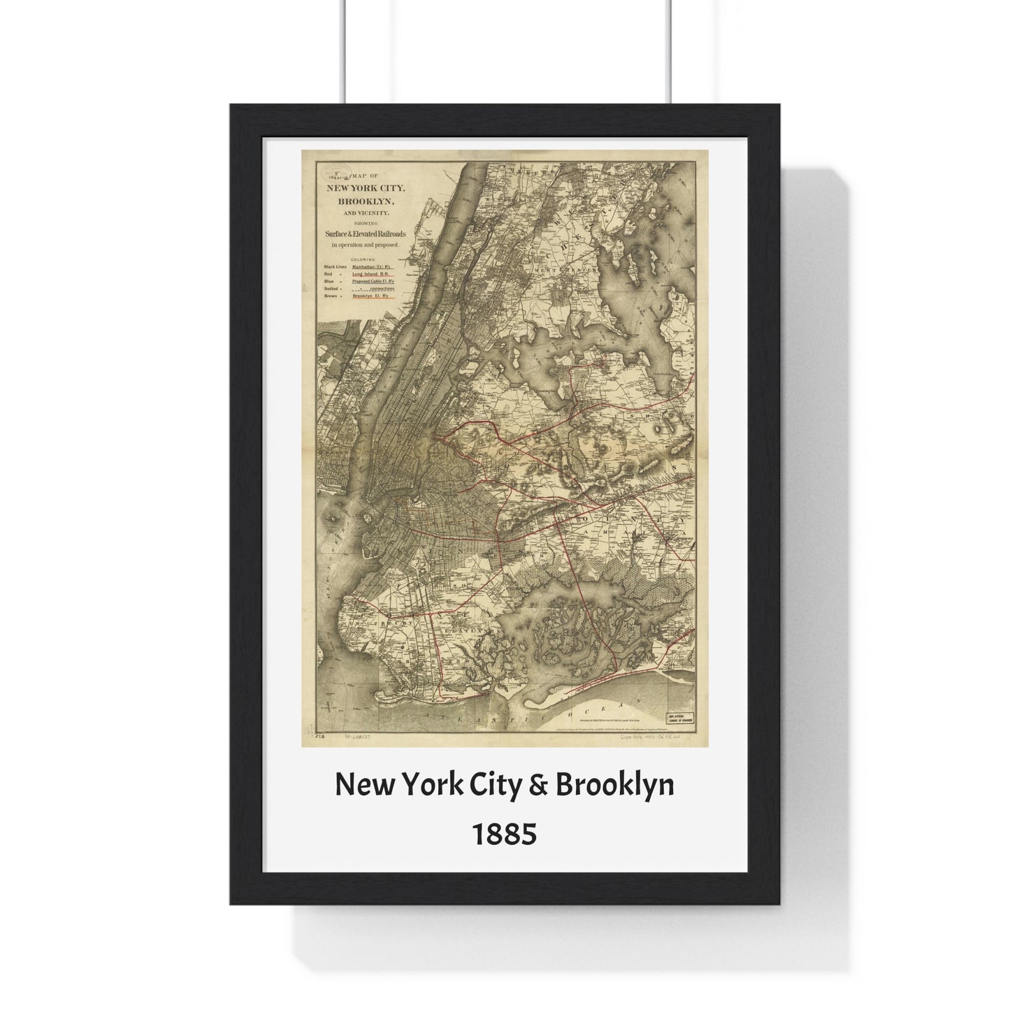 Map of New York City and Brooklyn, 1885