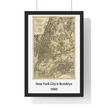 Map of New York City and Brooklyn, 1885