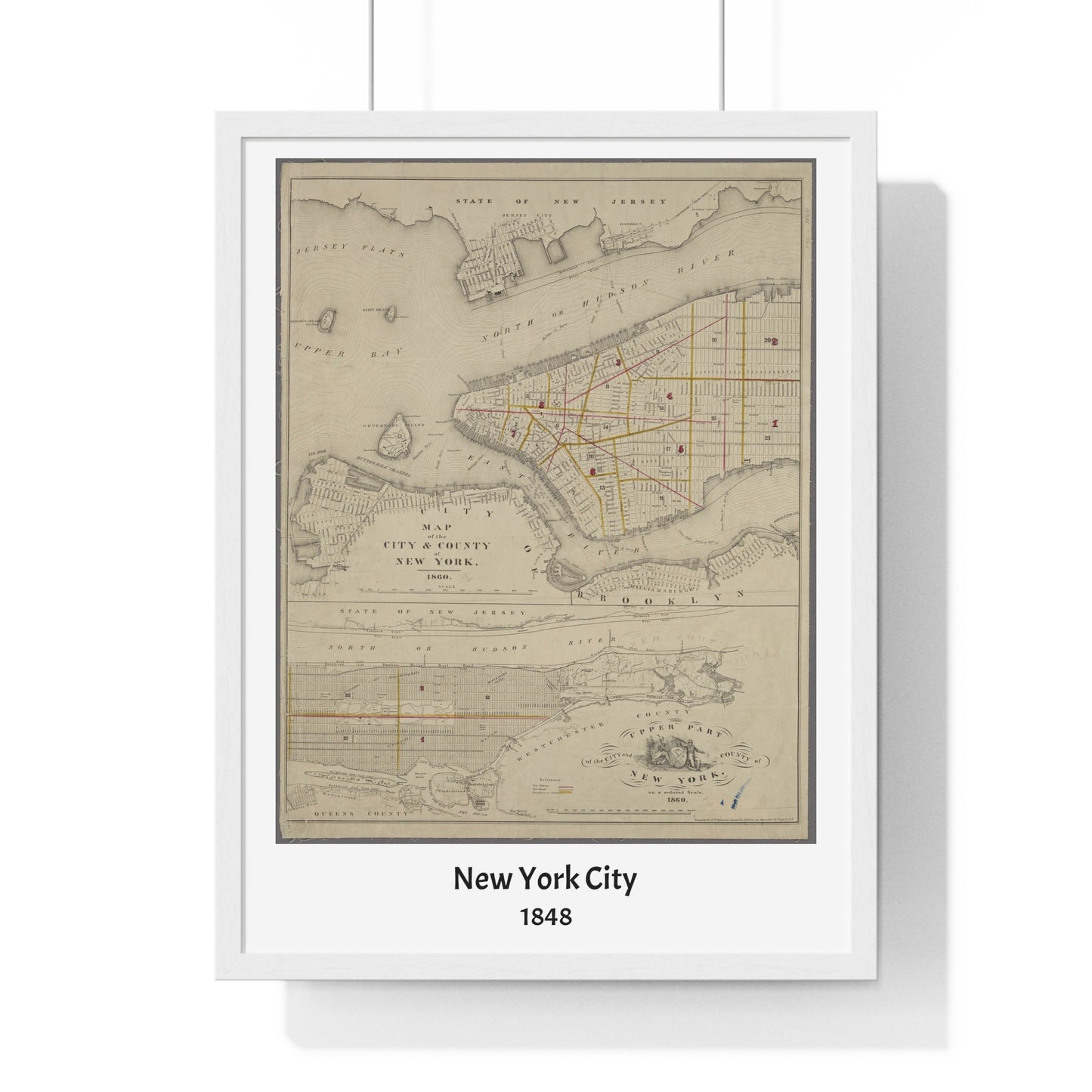 Map of New York City, 1860