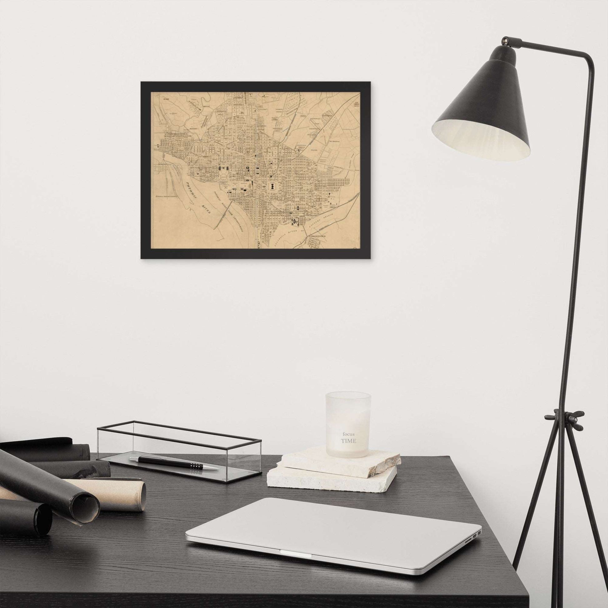 Map of Washington DC, 1886, Framed Poster