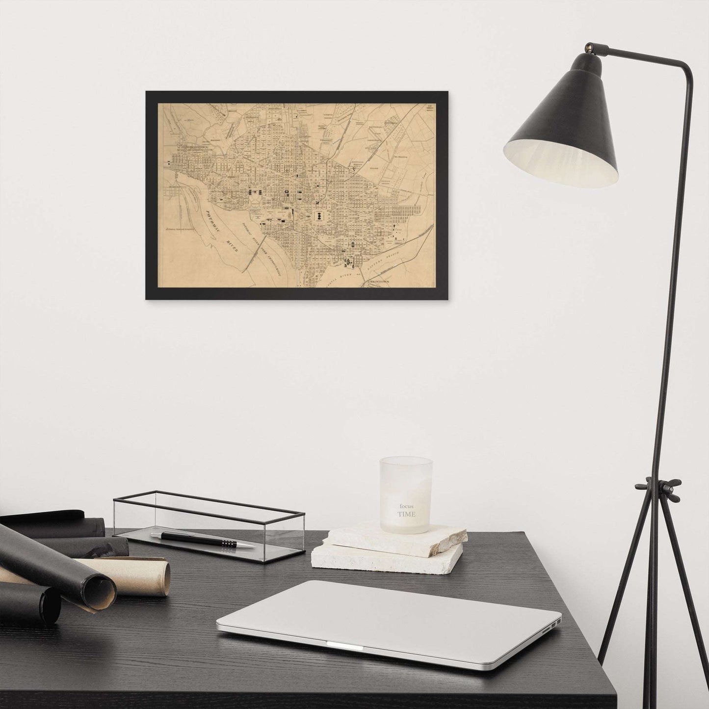 Map of Washington DC, 1886, Framed Poster