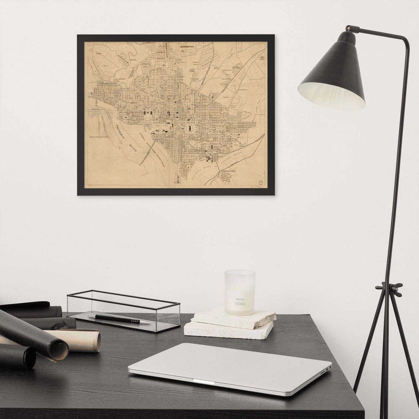 Map of Washington DC, 1886, Framed Poster