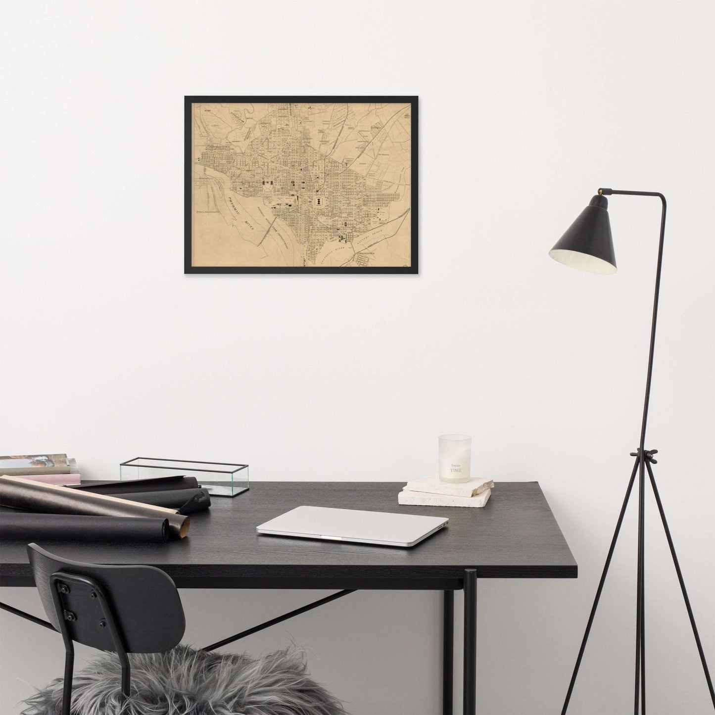 Map of Washington DC, 1886, Framed Poster