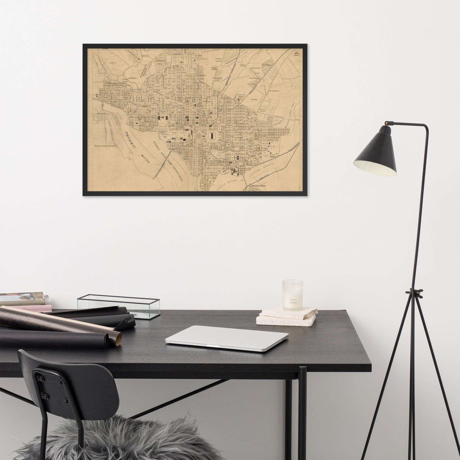 Map of Washington DC, 1886, Framed Poster