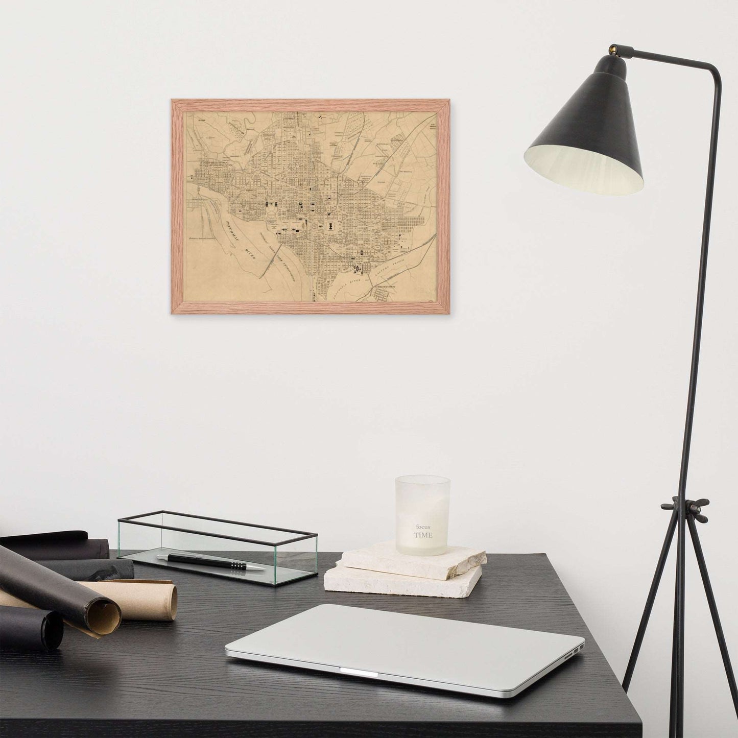 Map of Washington DC, 1886, Framed Poster