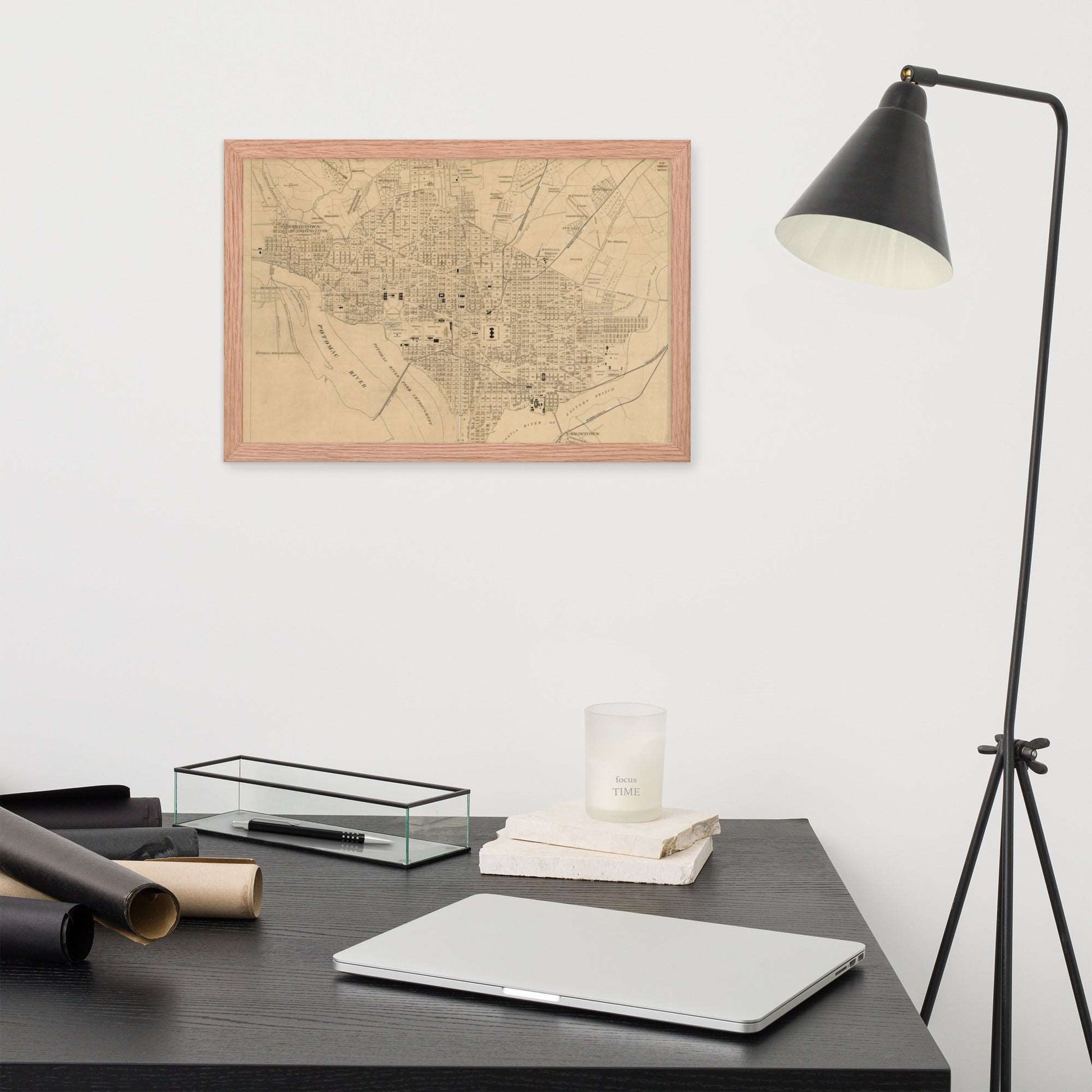 Map of Washington DC, 1886, Framed Poster