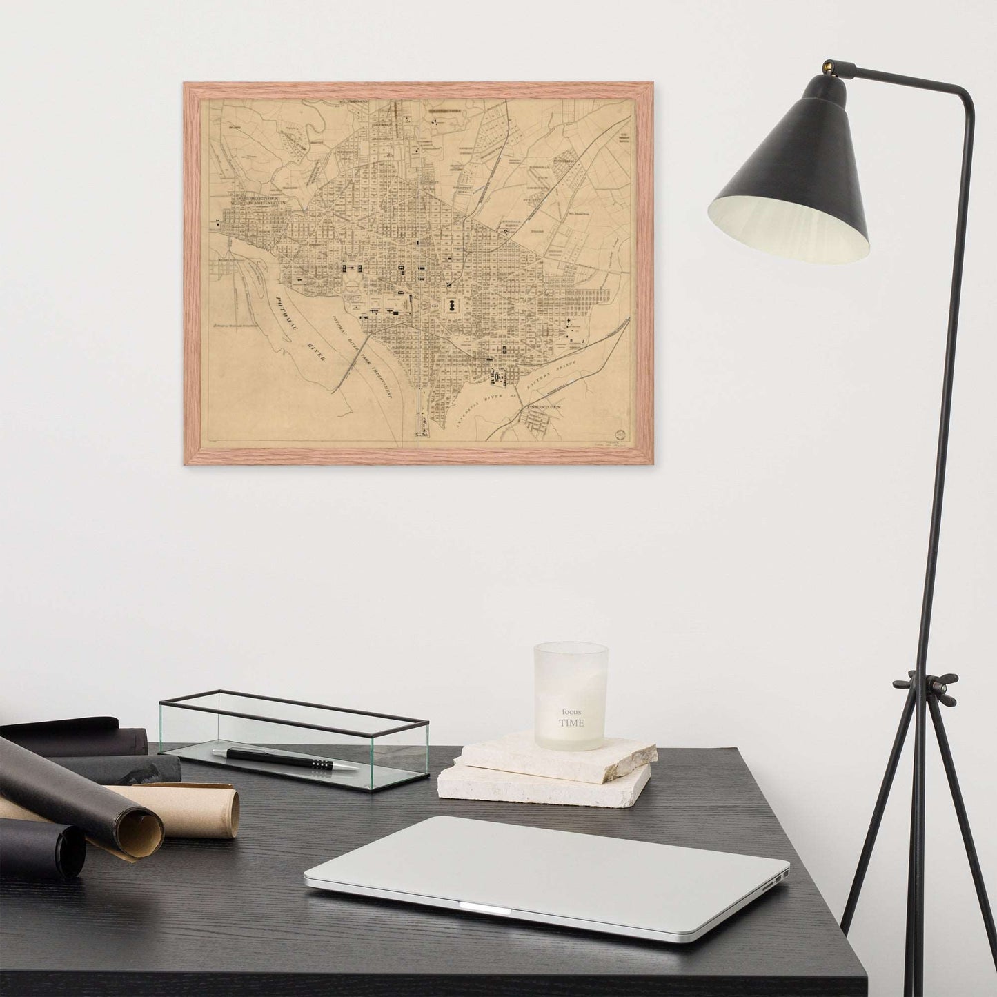 Map of Washington DC, 1886, Framed Poster