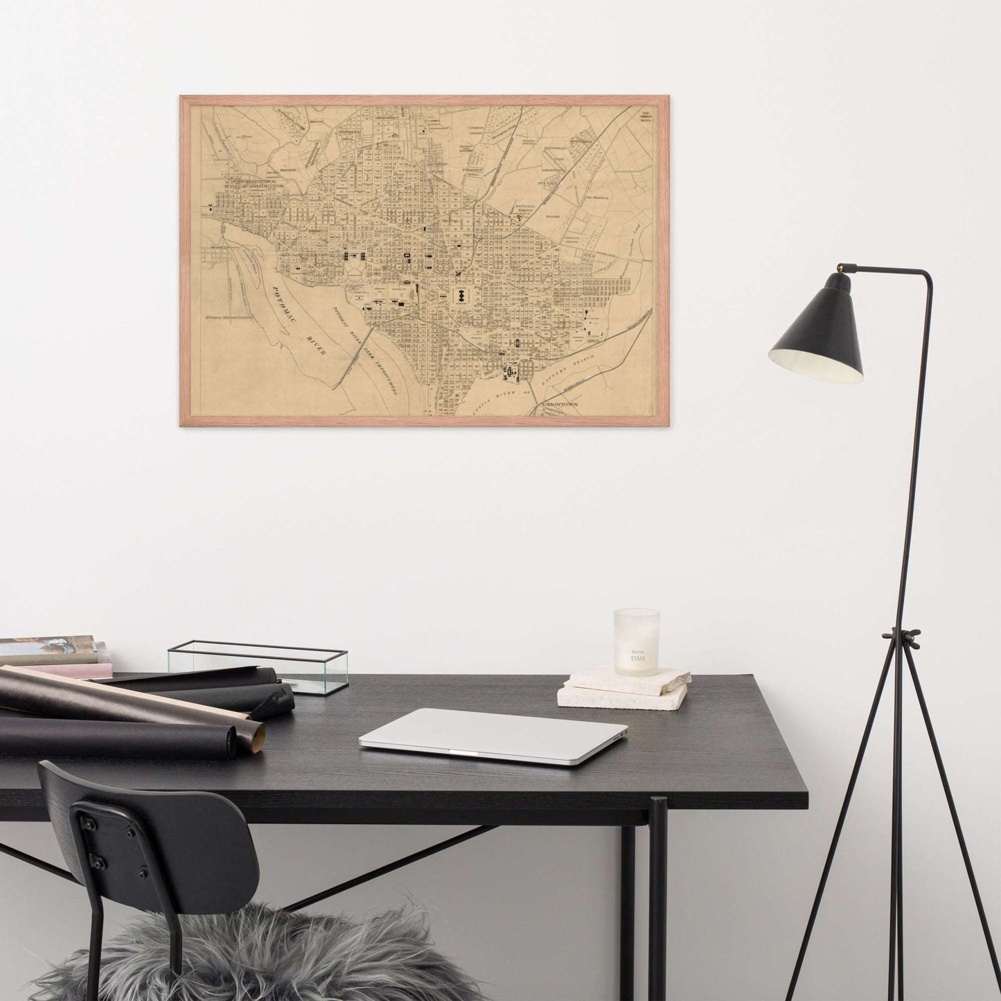 Map of Washington DC, 1886, Framed Poster