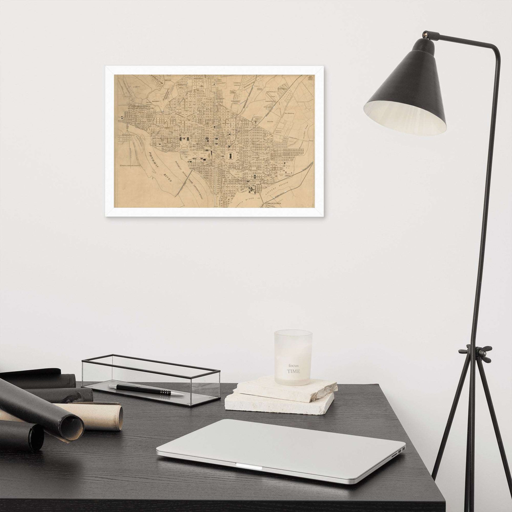 Map of Washington DC, 1886, Framed Poster