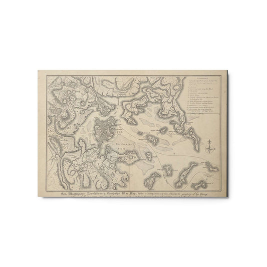 General Washington's Revolutionary Campaign War Map: Defending Boston, 1776 Metal Print